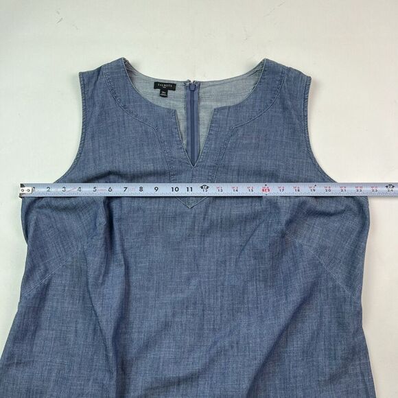 Talbots Chambray Midi Dress Size 14W Shift Coastal Relaxed Capsule Beachy - Picture 5 of 12